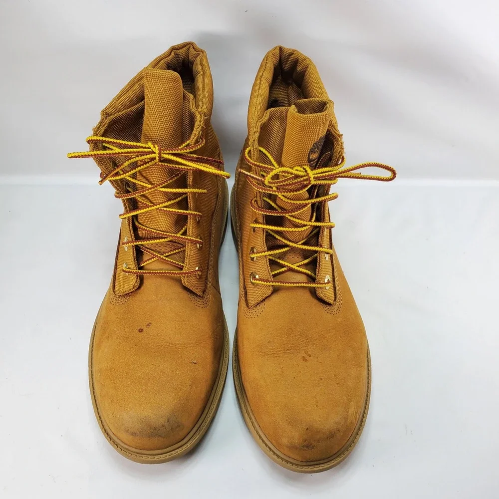 Timberland 6 In Roll Top Boots Boys 6 Wheat Canvas Leather A13Q2 A1598 Lug Sole